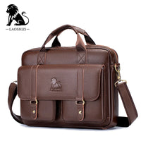 New 100% Genuine Leather Men's Briefcase Laptop Bag