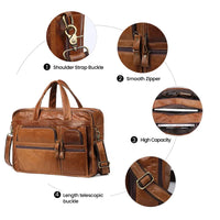 Genuine Leather Men‘s Casual Business Handbag