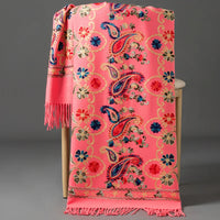 Women's Luxury Embroidery Cashmere Soft Scarf/Shawl