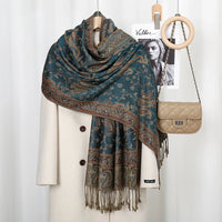 Women's Ethnic Paisley Embroidery Viscose Scarf/Shawl
