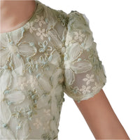 Girls' O-neck Rhinestone Flower Lace Dress