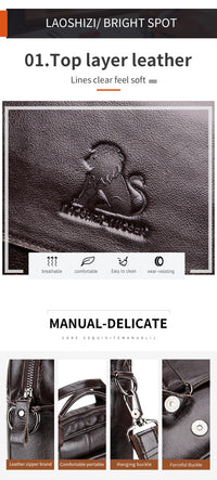 New 100% Genuine Leather Men's Briefcase Laptop Bag