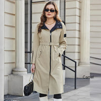 Women's Trench Long Windproof Casual Jacket