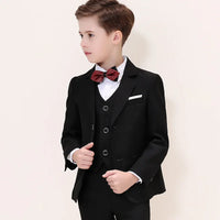 Kids Boys White Blazer Vest Pants 3PCS Set Children Baptism Wedding Prom Suit Baby Boy Elegant Dress Teenager Party Costume