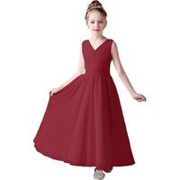 Girls' Chiffon Junior Bridesmaid Sleeveless Dress