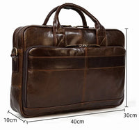 Genuine Leather Business Casual Laptop Handbag