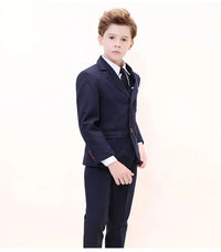 Kids Boys White Blazer Vest Pants 3PCS Set Children Baptism Wedding Prom Suit Baby Boy Elegant Dress Teenager Party Costume