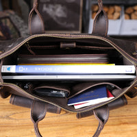 Genuine Leather Men's Briefcase Laptop Bag