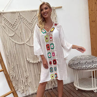 Women's Crochet Hollow Out Summer Bikini Cover Up Dress