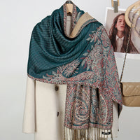 Women's Ethnic Paisley Embroidery Viscose Scarf/Shawl