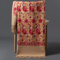Women's Soft Thick Luxury Floral Embroidery Cashmere Scarf/Shawl