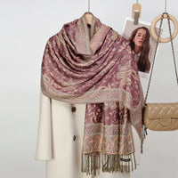 Women's Ethnic Paisley Embroidery Viscose Scarf/Shawl