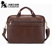 New 100% Genuine Leather Men's Briefcase Laptop Bag