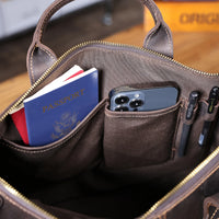 Genuine Leather Men's Briefcase Laptop Bag