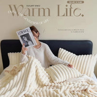 New Solid Color Rabbit Plush Blanket