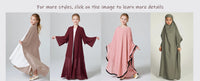 Abaya Ramadan Kebaya Girls 2pcs Muslim Outfits, Long Sleeve Dress + Hijab Set, Kids Abayas Girls Dubai Khimar
