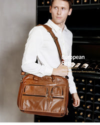 Genuine Leather Men‘s Casual Business Handbag