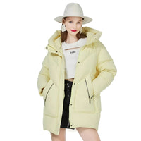 Women's Winter Puffer Mid-length Casual Hooded Windproof Jacket