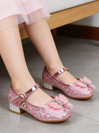 Kids' Casual Shoes Girls' Princess Sandals Children's Fashion Pink Blue High Heel Shoes Size 24-36