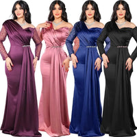 Dashiki African Dresses for Women Autumn Elegant African Long Sleeve V-neck Party Evening Long Maxi Dress African Clothes Women