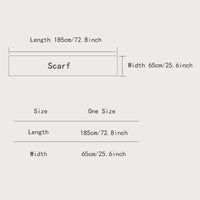 Measurement chart for a scarf on a white background