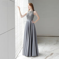Women's Vintage Festa Grey Long Evening Dress