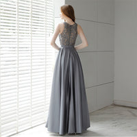 Women's Vintage Festa Grey Long Evening Dress