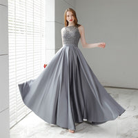 Women's Vintage Festa Grey Long Evening Dress