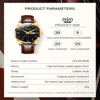 Men's Top Brand Popular Classic Quartz Waterproof Leather Wrist Watch