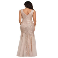 Women's V Neck Sleeveless Prom Party Dress