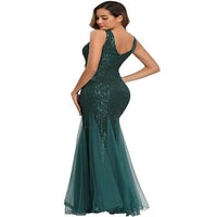 Women's V Neck Sleeveless Prom Party Dress