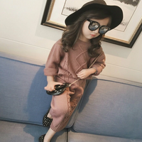 Girls' Casual Loose Knitted Sweater And Pant