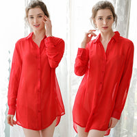 Women's Loose Style Long Tops Blouse Shirt