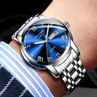 Men's Waterproof Stainless Steel Business Date Wrist Watch