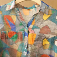 Women's Summer Ethnic Vintage Style Print Casual Fashion Shirt