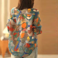 Women's Summer Ethnic Vintage Style Print Casual Fashion Shirt