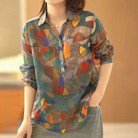 Women's Summer Ethnic Vintage Style Print Casual Fashion Shirt