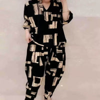 Casual Fashion Geometric Letter Printing Summer Pant Set