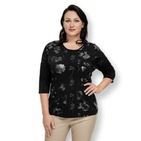 Women's Luxury Graphic Diamonds Print Oversize T-shirt