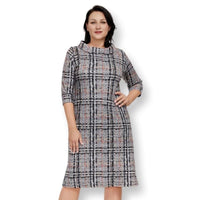 Women's Plaid Classic Elegant Loose Vintage Dress
