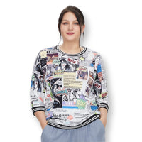 Women's Plus Size Vintage Fashion Anime Cartoon graphic Print O-neck Blouse T-shirt