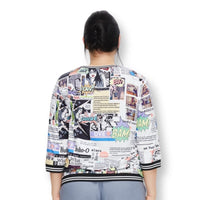 Women's Plus Size Vintage Fashion Anime Cartoon graphic Print O-neck Blouse T-shirt