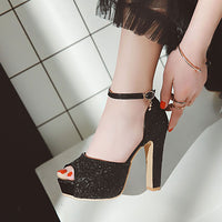 Women's New Thick Heel Platform Wedding Party Shoes