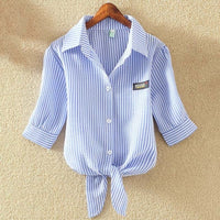 100% Cotton Women's Summer Short Sleeve Blouses Shirt