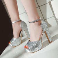 Women's New Thick Heel Platform Wedding Party Shoes