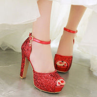 Women's New Thick Heel Platform Wedding Party Shoes