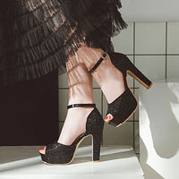 Women's New Thick Heel Platform Wedding Party Shoes