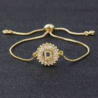 A to Z Letter Initial Copper Pave Bracelet