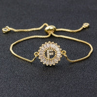 A to Z Letter Initial Copper Pave Bracelet