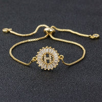 A to Z Letter Initial Copper Pave Bracelet